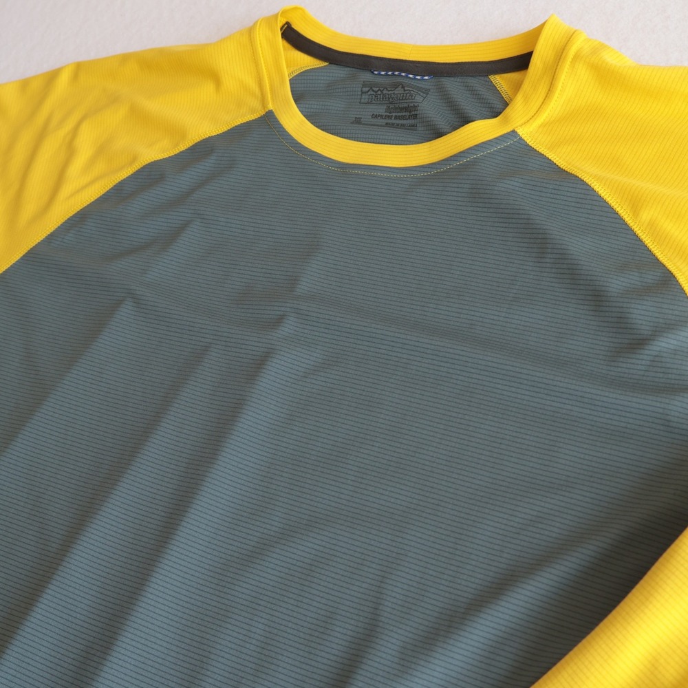 Patagonia Capilene Lightweight Baselayer XL Grey Yellow Raglan Mens